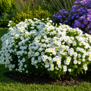 Astra krovitá (Aster dumosus) ‘SCHNEEKISSEN’ - výška 10-15 cm, kont. C1,5L